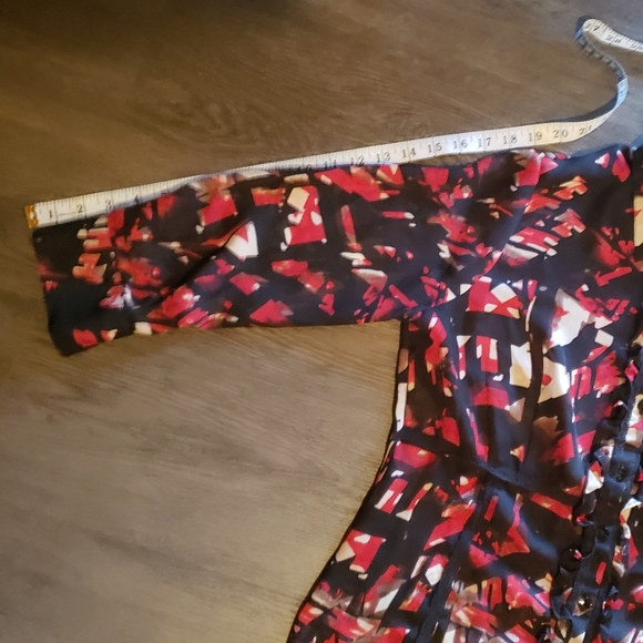 L, Red & Black with Lace & Ruffle Laura Blouse - Picture 8 of 11